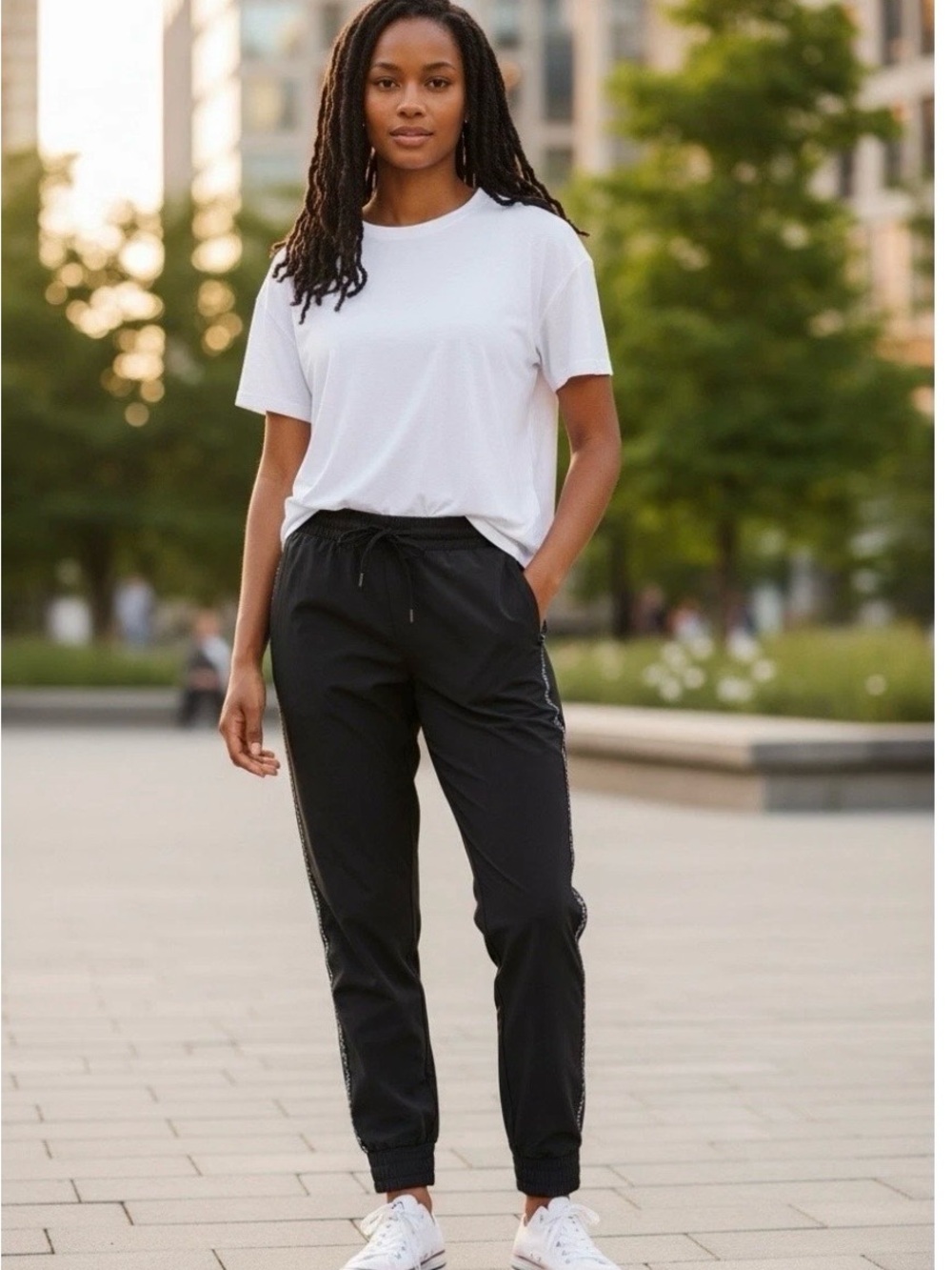Fabletics Black Performance Drawstring Joggers